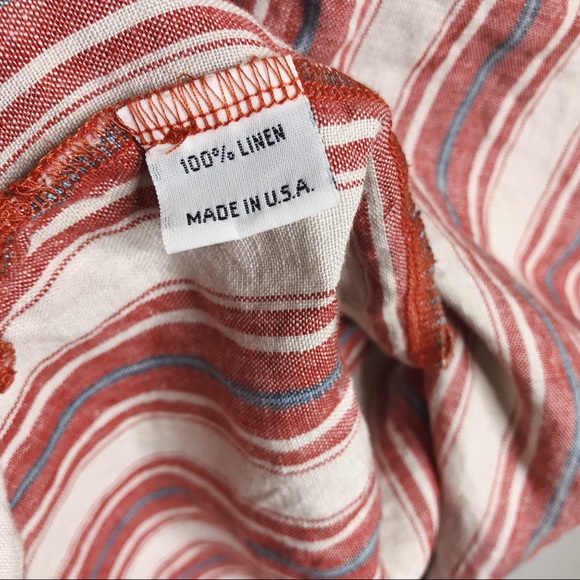 Bryn Walker Striped Button Front Linen Dress - L - Picture 7 of 8